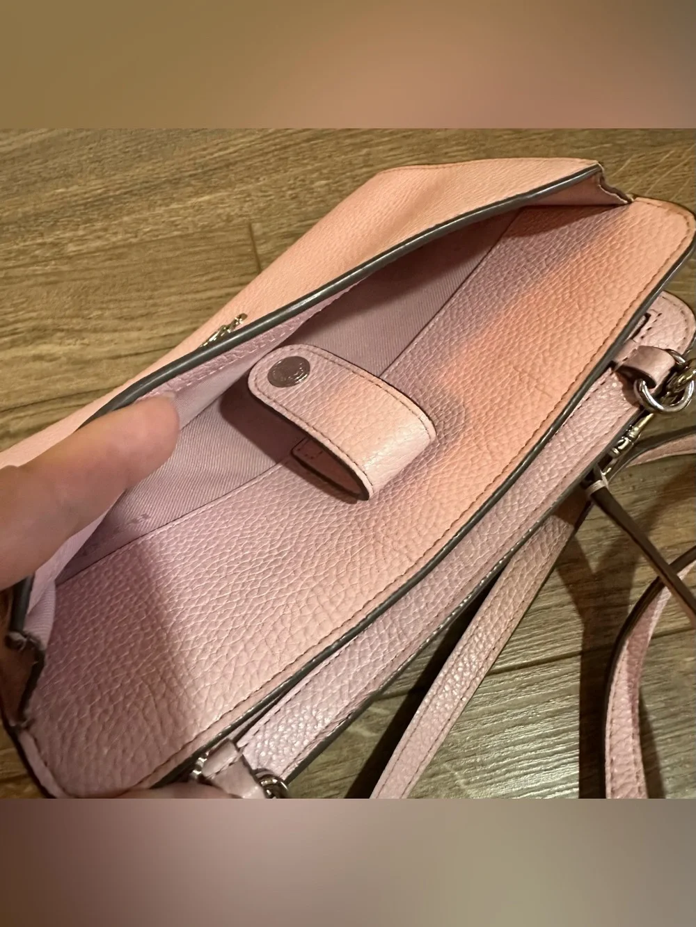 Coach Noa Pop Up Messenger Bag Pebbled Leather Pink Peony - Picture 11 of 15